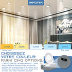 Impotek - Luminaire encastré au plafond DEL 6 po 12W 5CCT gradable – Paquet de 4-Kit d’installation pratique - Votre expérience d’installation sans tracas est notre priorité. Chaque lumière est livrée avec des connecteurs de câbles, des protecteurs de câbles et un gabarit de découpe, simplifiant le processus d’installation et le rendant simple et convivial