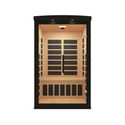 iComfort - Sauna infrarouge 2 personnes - 117 cm (l) x 114 cm (p) - Noir-Lumière de chromothérapie et éclairage d'avant-toit à l'extérieur