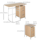 HOMCOM - Bureau pliant avec tiroirs - 41,3 po L x 19,7 po l x 29,1 po H - bois naturel-Conçu avec 3 tiroirs pour organiser vos affaires