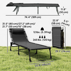 Outsunny - Chaise longue pliante d’extérieur pour camping - randonnée - noir-Tissu en maille offrant une excellente respirabilité