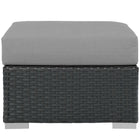 Modway - Sojourn Terrasse extérieure Ottoman Sunbrella in Toile gris-Cadre en aluminium revêtu de poudre