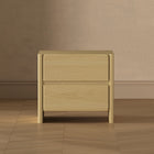 Manhattan Comfort - Linda 24" Table de nuit moderne à 2 tiroirs - Chêne naturel - Lot de 2-10