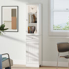 Kleankin - Armoire de rangement avec plusieurs étagères et tiroir - blanc-Fabriqué en MDF de grade P2 pour une utilisation à long terme 