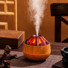 Habitu - Humidificateur effet foyer - 300 mL - bois pâle-Douce lumière de nuit créant une ambiance chaleureuse