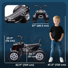 Qaba - Voiture électrique 24V à 2 places pour enfants avec roues à suspension - noir-Roues larges et double suspension pour une conduite plus douce et plus sûre 