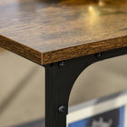 HOMCOM - Table basse rustique avec étagères - brun rustique-Couleur : Brun rustique