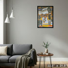 Sidney Crosby Pittsburgh Penguins Raising Cup sur toile - Toile encadree - 22" x 31"-Prêt à accrocher - livré entièrement assemblé