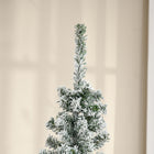 HOMCOM - Sapin de Noël artificiel forme crayon enneigé - mince-La base est détachable et pliable pour un rangement facile 