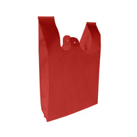 Reliabag Réutilisables sacs pour t-shirts non tissés - 11 x 7 x 20 - Rouge - Paquet de 400-Réutilisabilité : les sacs pour t-shirts non tissés sont conçus pour être réutilisables