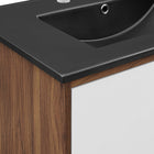Modway - Transmit 30" Vanité de salle de bain murale - Noir noyer-Assemblée requise