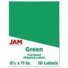 Jam Paper - Étiquettes autocollantes pleine page Astrobright, 8 1/2 x 11 po, vert gamma, 10/paquet-Dimensions : 8,5 po x 11 po