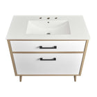 Modway - Maverick 36" Vanette de salle de bain - Chêne blanc-Matchs non inclus