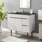 Modway - Harvest 36" Vanette de salle de bain - Gris Noir-Deux tiroirs de rangement