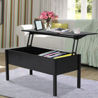 HOMCOM - Table basse moderne relevable 39 po avec compartiment de rangement caché - noir-Optimise les possibilités de rangement dans un espace minimal
