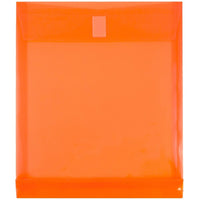 Jam Paper - Plastic Enveloppes avec fermeture VELCRO - 1" Extension - Lettre - 9 3/4" x 11 3/4" - Orange - 12 Paquet (118V1OR)-Enveloppes extensibles orange format lettre, à ouverture latérale et fermeture velcro
