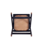 Manhattan Comfort - Lot de 4 chaises pliantes de salle à manger Pullman 46 cm style industriel chic, noir et cannage naturel-10