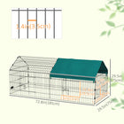 PawHut - Cage pour petits animaux 73 po pour poules, lapins, chinchillas avec toit-Les piquets au sol pour fixer la cage assurent la sécurité de l’animal et empêchent les fuites 