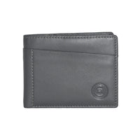 Club Rochelier - Portefeuille mince pour homme avec poche zippée - Gris anthracite-Conception à deux volets