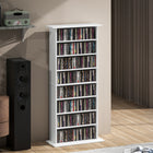 HOMCOM - Armoire de rangement multimédia mince - blanc-Matériau : Panneau de particules 
