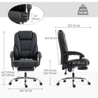 Vinsetto - Fauteuil de massage inclinable pour bureau à hauteur réglable et repose-pieds - noir-Dossier courbé et rembourrage épais pour un soutien supplémentaire 