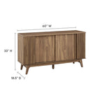 Modway - Eudora Buffet - Noyer-Étagères ajustables