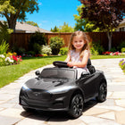 Qaba - Voiture électrique pour enfants Ford Mustang Mach-E sous licence 12V - noir-Doubles moteurs 12V offrant une conduite palpitante avec des vitesses allant jusqu'à 3,1 mph (5 km/h) 