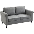HOMCOM - Canapé loveseat avec accoudoirs courbés - gris clair-Le tissu effet chenille offre une texture luxueusement douce et confortable 