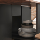 HOMCOM - Table à manger pliante à abattant avec tiroir et étagères de rangement pour 4-6 personnes - brun rustique-La surface revêtue de mélamine est facile à nettoyer 