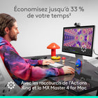 Logitech - MX Master 4 for Mac, souris Bluetooth ergonomique - Noir Sidéral-Accédez facilement à vos outils favoris avec l’Actions Ring  sur cette souris MX : une superposition dynamique et personnalisable s’adapte à chaque application, plaçant les filtres, réglages et raccourcis les plus utilisés directement sous votre curseur	