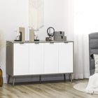 HOMCOM - Buffet moderne 47,2 po L, meuble de rangement - brun-Motif chevron en relief sur les panneaux de porte pour un look original et tendance 