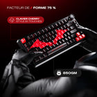 Cybeart - Nighthawk 75 Clavier De Jeu Sans Fil Rgb Tkl Trimode - The Batman-Conception à 5 couches avec joints en mousse Poron et IXPE pour une isolation acoustique optimale et un confort de frappe exceptionnel. Les couches internes amortissantes minimisent la résonance et suppriment l’écho, produisant un son riche et feutré pour une frappe plus silencieuse