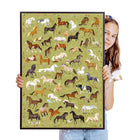 Banana Panda - Puzzlove, Chevaux, 7 ans et +-Le grand puzzle éducatif 19 x 27" est une façon amusante et pratique de découvrir et d'en apprendre davantage sur les dinosaures.