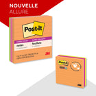Post-it - Feuillets super collants, collection Coup de pouce, 4 po x 4 po, 90 feuillets/bloc, 270 feuilles, paquet de 3-Les Feuillets super collants Post-it collent et recollent pour que vos idées ne passent pas inaperçues