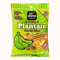 Importations SS Frutas - Croustilles de Plantain Naturellment Sucre - 85g - Paquet de 50-Naturellment Sucre