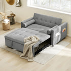 HOMCOM - Canapé-lit gigogne avec ports USB - gris-Comprend deux coussins pour plus de confort et de flexibilité, housses de coussins zippées pour un nettoyage facile 