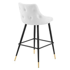Modway - Adorn Performance Velvet Tabouret de bar - Blanc - Ensemble de 2-Livré entièrement assemblé
