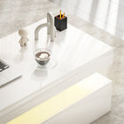 HOMCOM - Table basse LED avec 2 tiroirs - blanc-Glissières de tiroir sous-montées lisses pour améliorer l’expérience quotidienne
