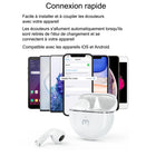 MyBat - Écouteurs sans fil Pro Orbit True étanches avec étui de chargement, blanc-Les appels cristallins avec suppression du bruit environnemental ENC (ENC) minimisent le bruit de fond pour une meilleure clarté vocale