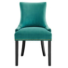 Modway - Marquis Performance Velvet Chaises de salle à manger Ensemble de 2 - Sarcelle-8