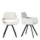 Homy Casa - Ensemble de 2 chaises pivotantes d'accueil pour bureau - Tissu beige-Dossier ergonomique offrant un bon soutien du dos et des lombaires.