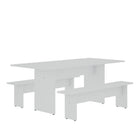 Manhattan Comfort - Ensemble de salle à manger moderne Nomad 172,5 cm - Blanc - Ensemble de 3-Ensemble de salle à manger moderne 3 pièces pour usage dans la salle à manger