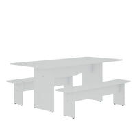 Manhattan Comfort - Ensemble de salle à manger moderne Nomad 172,5 cm - Blanc - Ensemble de 3-Ensemble de salle à manger moderne 3 pièces pour usage dans la salle à manger