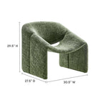 Modway - Vivi Chenille Rembourré Chaise d’accent - Basil-Sellerie en chenille