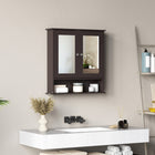 Kleankin - Armoire à pharmacie murale avec miroir - espresso-MDF solide avec surface peinte pour plus de stabilité et un nettoyage facile 