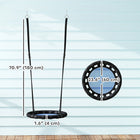Qaba - Balançoire soucoupe pour enfants - Ronde de 61 cm - Bleue-Capacité de charge jusqu'à 154 lb (70 kg) pour accueillir les enfants en toute sécurité  