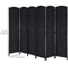 HOMCOM - Séparateur de pièce autoportant 6 panneaux tressé à la main pour bureau à domicile - noir-Bois de peuplier massif avec motifs en forme de X de style ferme pour plus de solidité et une touche rustique 
