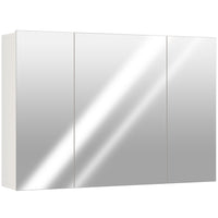 Kleankin - Armoire à pharmacie murale avec miroir - 35 po l x 24 po P - blanc-Conception murale, prend peu de place 