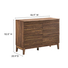 Modway - Render 47 po 6 tiroirs Commode, Noyer-Conception à lattes