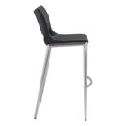 Zuo - Ace Tabouret de bar - Noir/Argent - Ensemble de 2-Garantie limitée de 3 ans