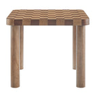 Modway - Oscar Carré de 36 pouces Table à table à table à damier, Noyer et Noyer foncé-Assemblée requise